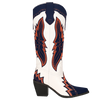 The Weekender Boot in Navy and Orange
