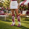 The Weekender Boot — Burgundy and White — Game Day