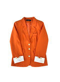 Orange and White Tailored Blazer