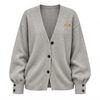 Gray cardigan with the original embroidery and styling as reference
