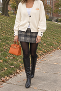 Off-white cardigan natural fall lifestyle image