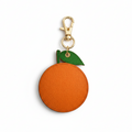 Orange Leather Bag Charm